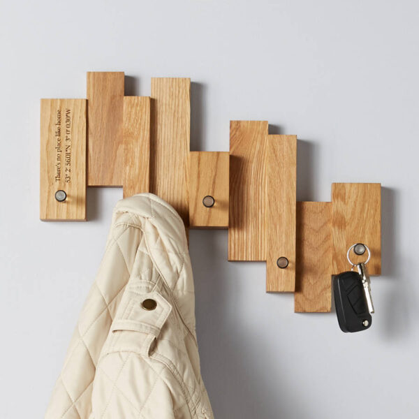 Oak Blocks Coat Rack