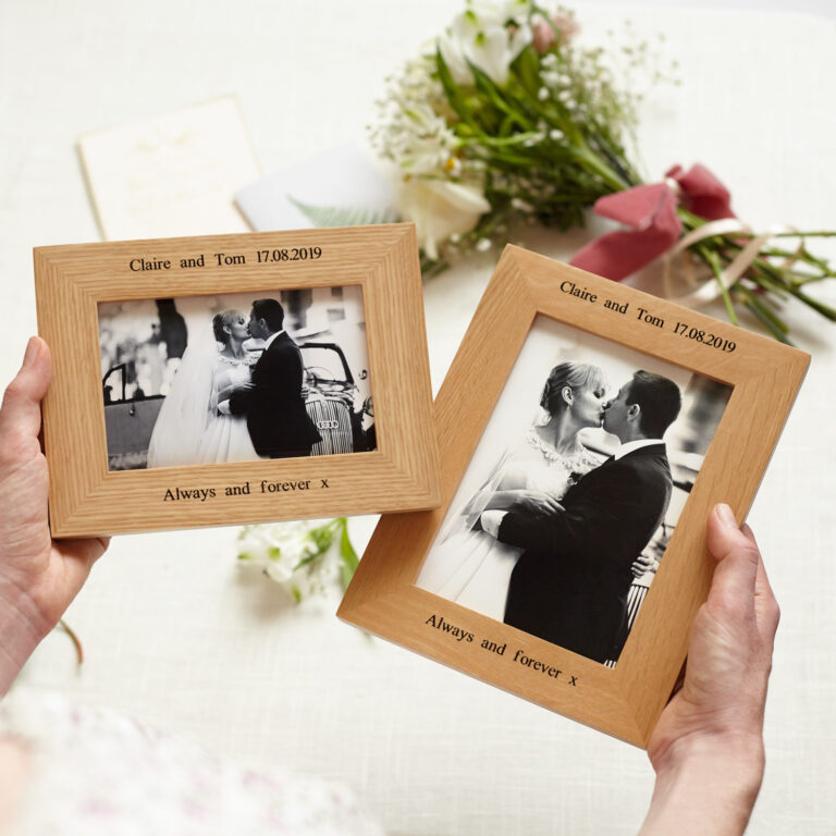 Oak wedding photo frame