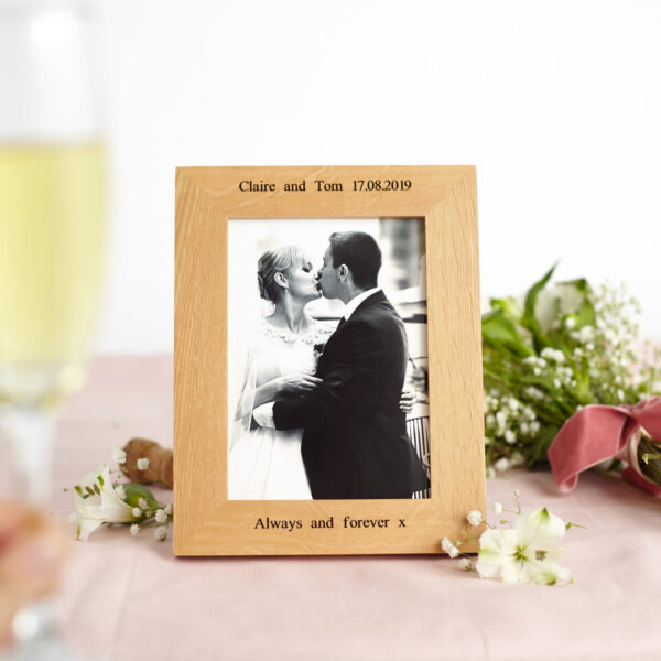 Oak wedding photo frame