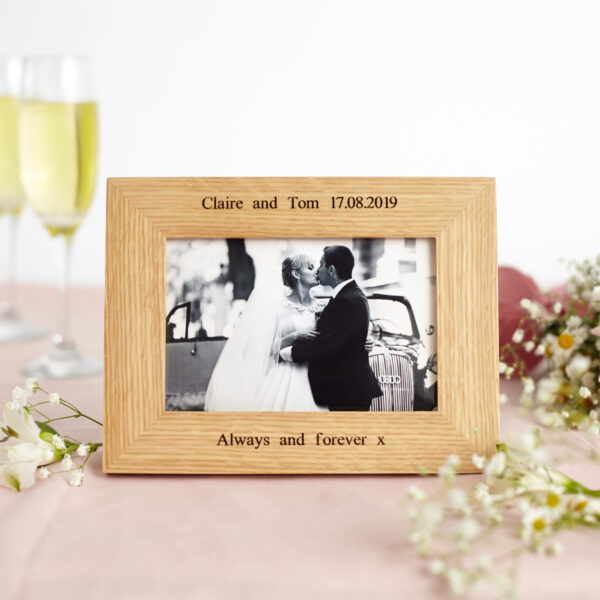 Oak wedding photo frame