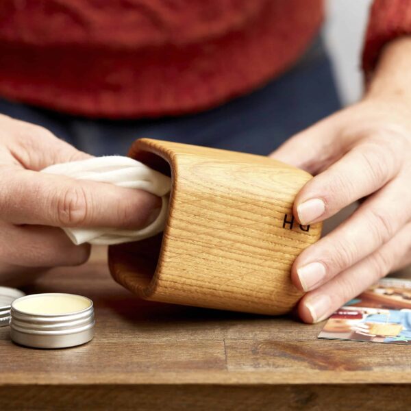 Wood butter for polishing MijMoj oak whiskey tumblers