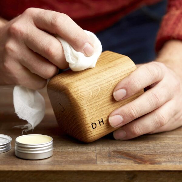 Wood butter for polishing MijMoj oak whiskey tumblers