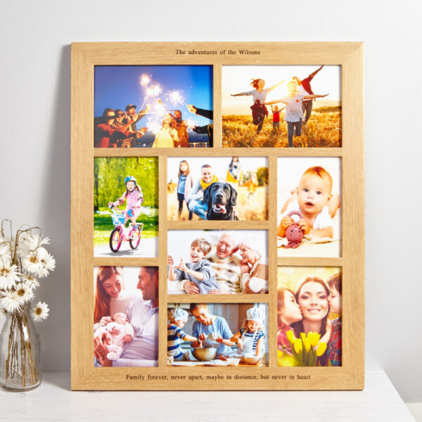 Solid oak personalised gallery photo frame