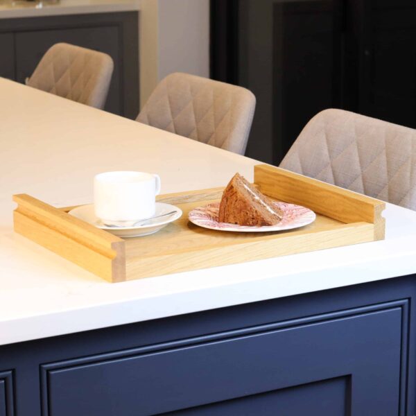 Solid oak serving tray ottoman board