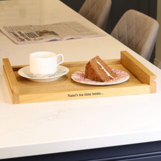 Solid oak serving tray ottoman board