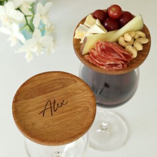 Wine glass topper mini charcuterie board