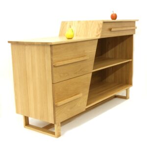 Solid oak multi level oak sideboard