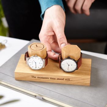 Oak Double Hex Watch Stand