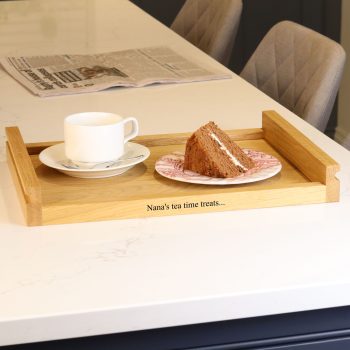 Solid oak serving tray ottoman board