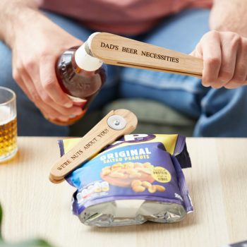 Personalised Bottle Opener And Snack Clip