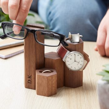Personalised Gents Hex Glasses & Jewellery Stand