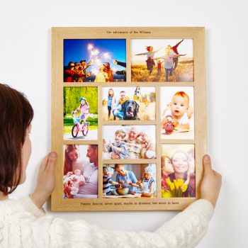 Solid oak personalised gallery photo frame