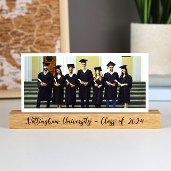 Personalised graduation gift panoramic print and holder