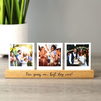 Personalised handwritten photo block three same size images