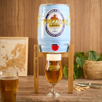 Personalised oak mini beer keg stand beer gift