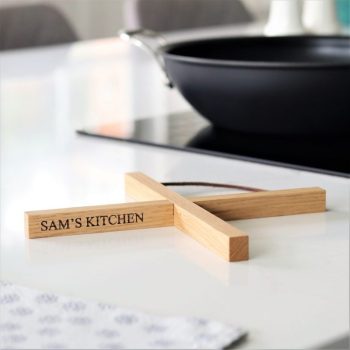 Persoanlsied solid oak click together trivet