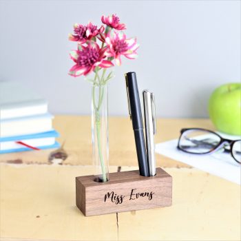 Personalised thank you teacher pen holder name engraved