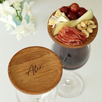 Wine glass topper mini charcuterie board