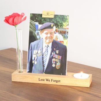 Remembrance memorial photo frame with candle